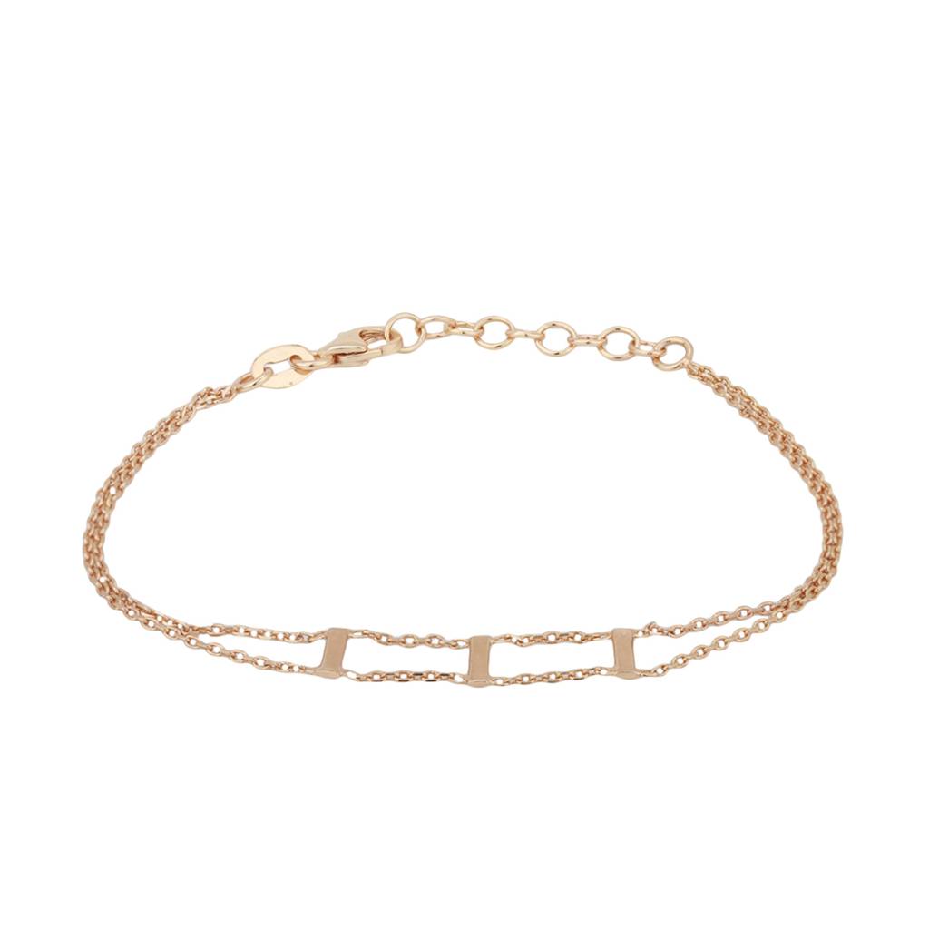Carlton London Women Rose Gold-Plated Link Bracelet : FJB4350