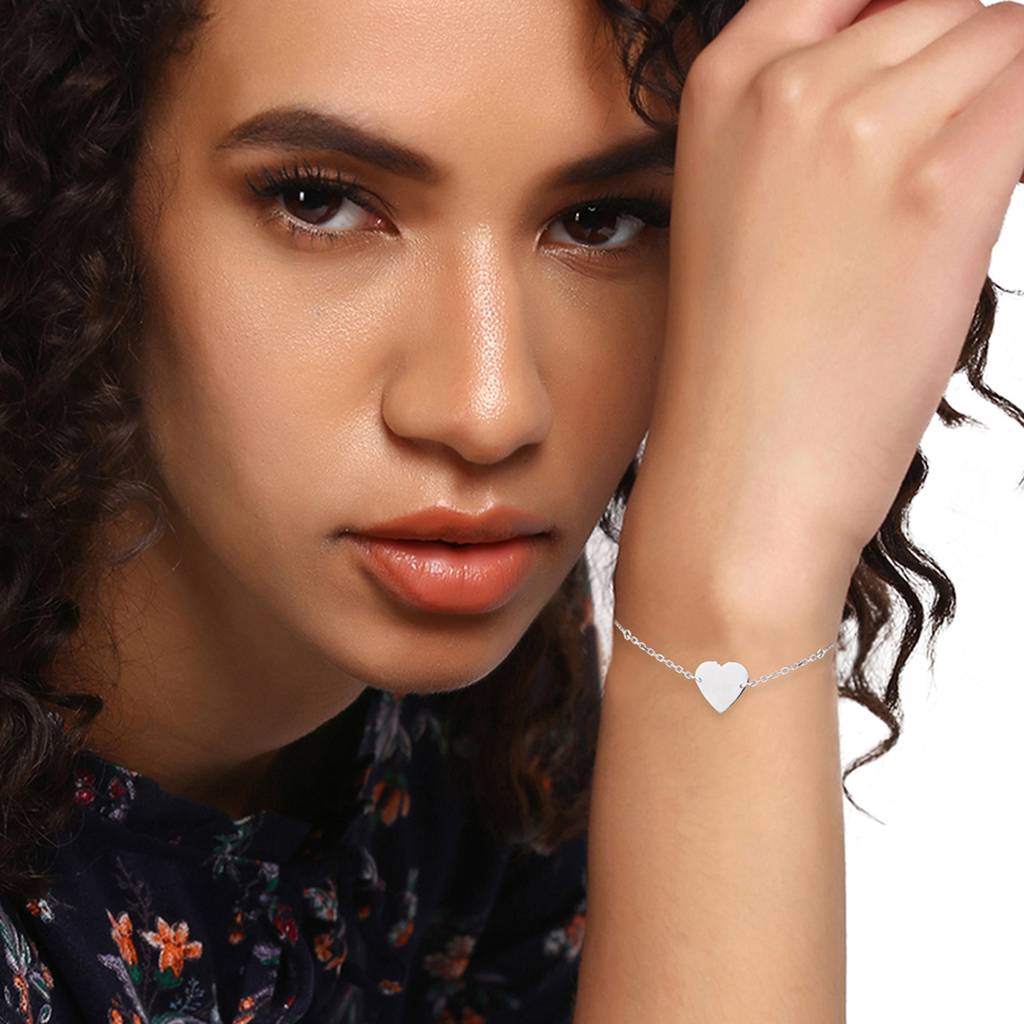 Carlton London Women Rhodium-Plated Link Bracelet : FJB4352