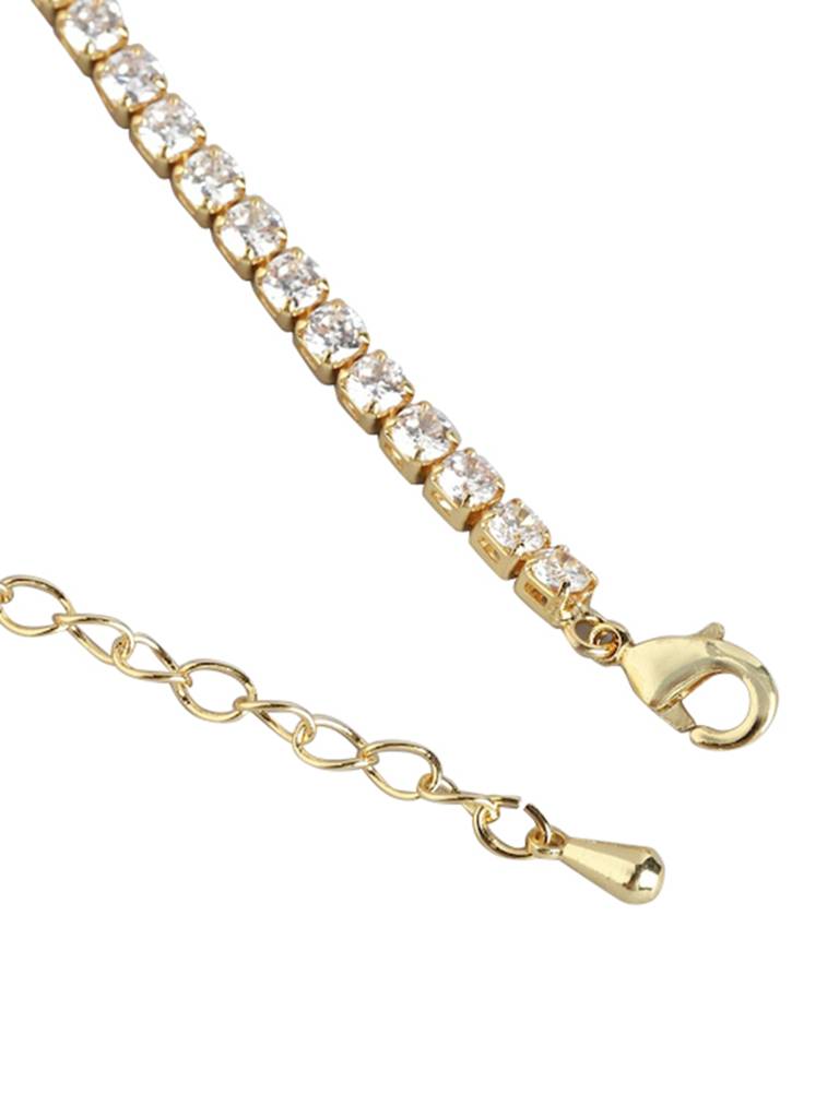 Carlton London Women Gold-Plated Cz-Studded Adjustable Bracelet. : FJB4364