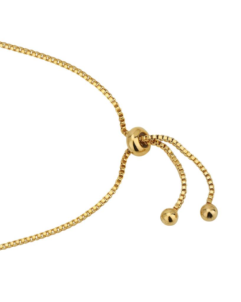 Women Premium Gold-Plated Cz-Studded Adjustable Bracelet : FJB4369