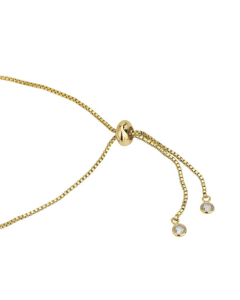 Women Gold-Plated Brass Cubic Zirconia Studded Bracelet : FJB4370