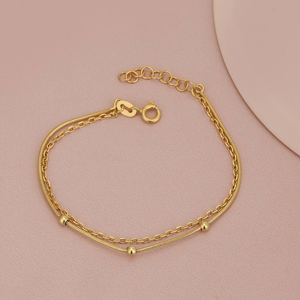 Women Gold-Plated Multistrand Bracelet : FJB4528