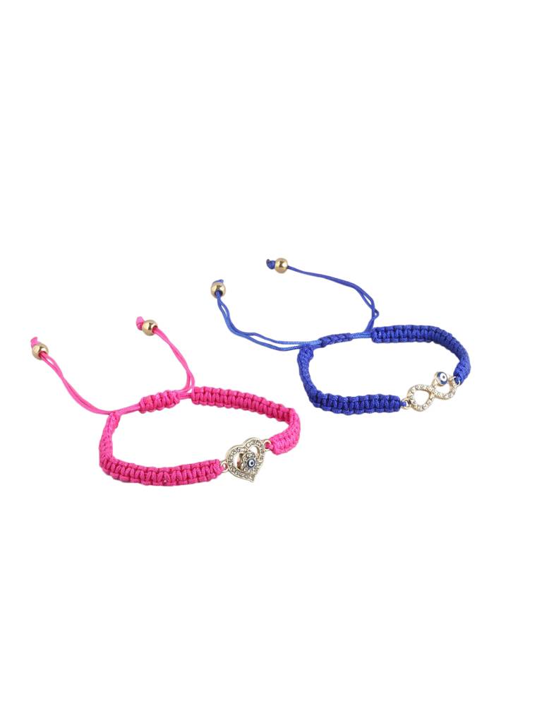Carlton London Women Set Of 2 Cz-Studded Enamelled Gold-Plated Charm Bracelets. : FJB4742