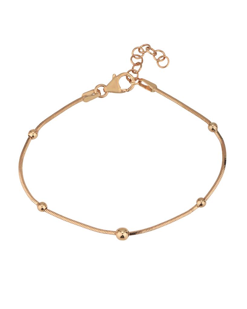 18Kt Rose Gold Plated With Ball Charm Bracelet : FJB4799