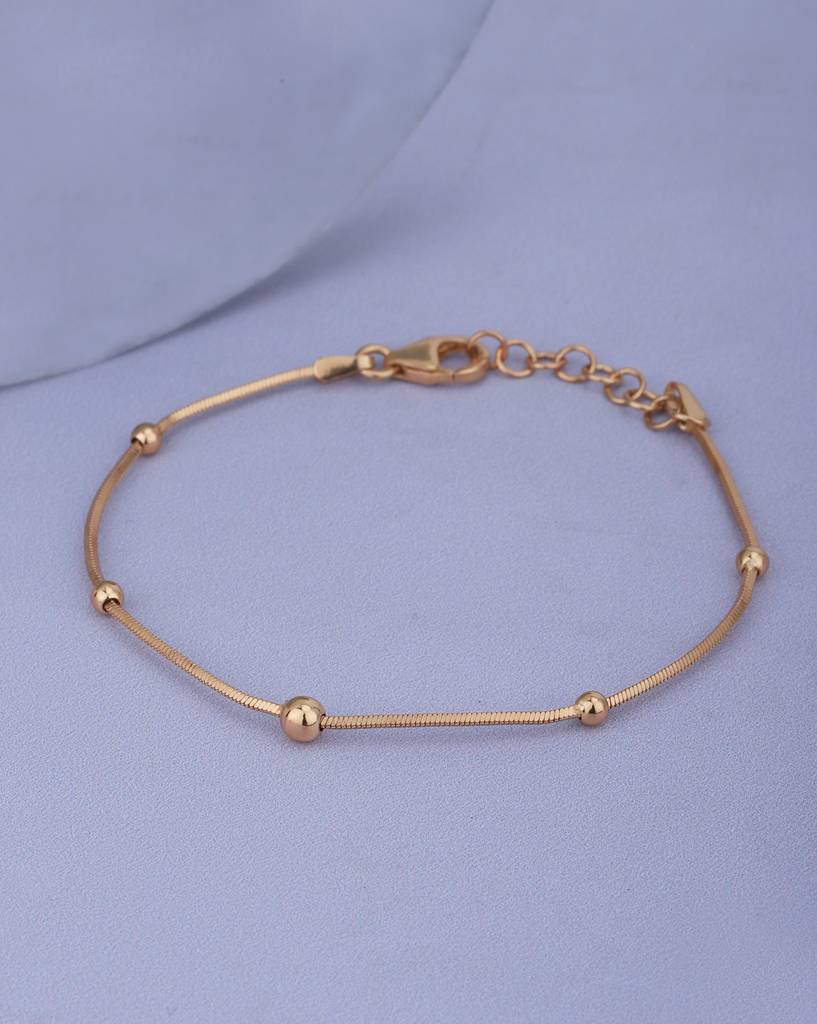18Kt Rose Gold Plated With Ball Charm Bracelet : FJB4799