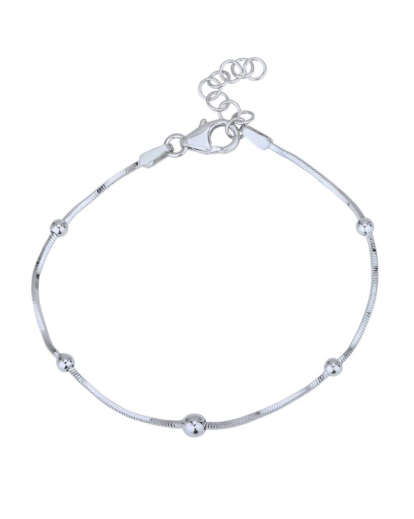 Women Rhodium-Plated Charm Bracelet : FJB4800