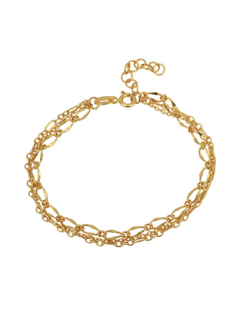 Carlton London Women 18Kt Gold Plated Double Chain Adjustable Link Bracelet : FJB4826