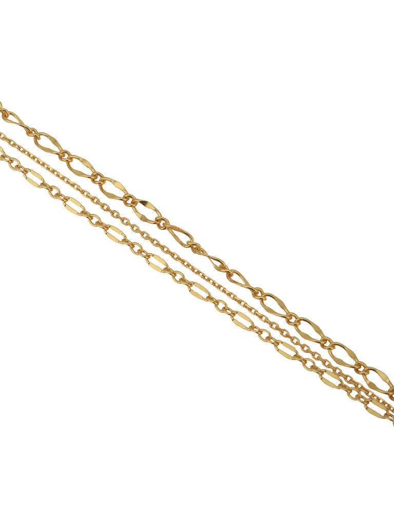 Carlton London Women 18Kt Gold Plated Double Chain Adjustable Link Bracelet : FJB4826