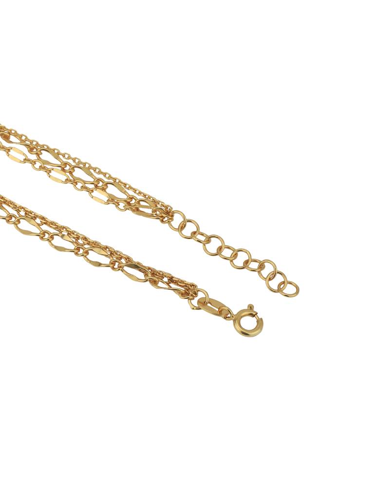 Carlton London Women 18Kt Gold Plated Double Chain Adjustable Link Bracelet : FJB4826