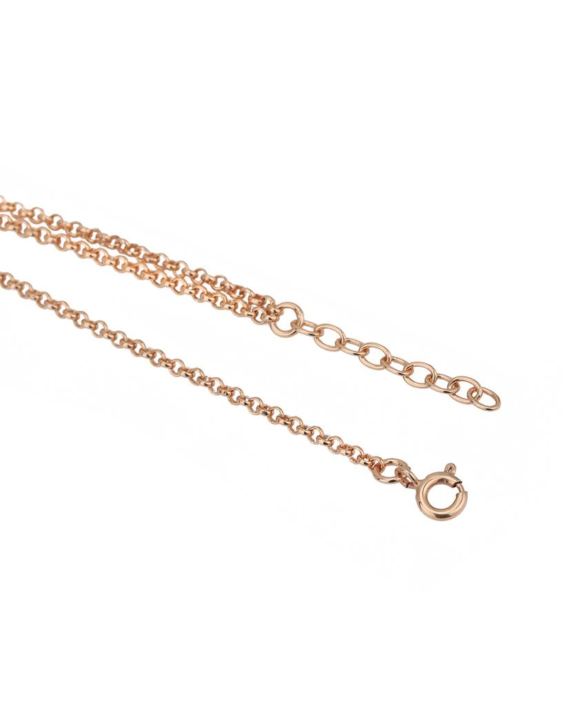 Women 18Kt Rose Gold Plated Pearl Double Chain Charm Bracelet : FJB4943
