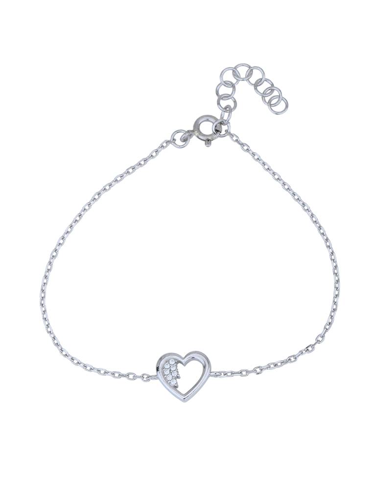 Carlton London Rhodium-Plated Cubic Zirconia Charm Bracelet : FJB4952