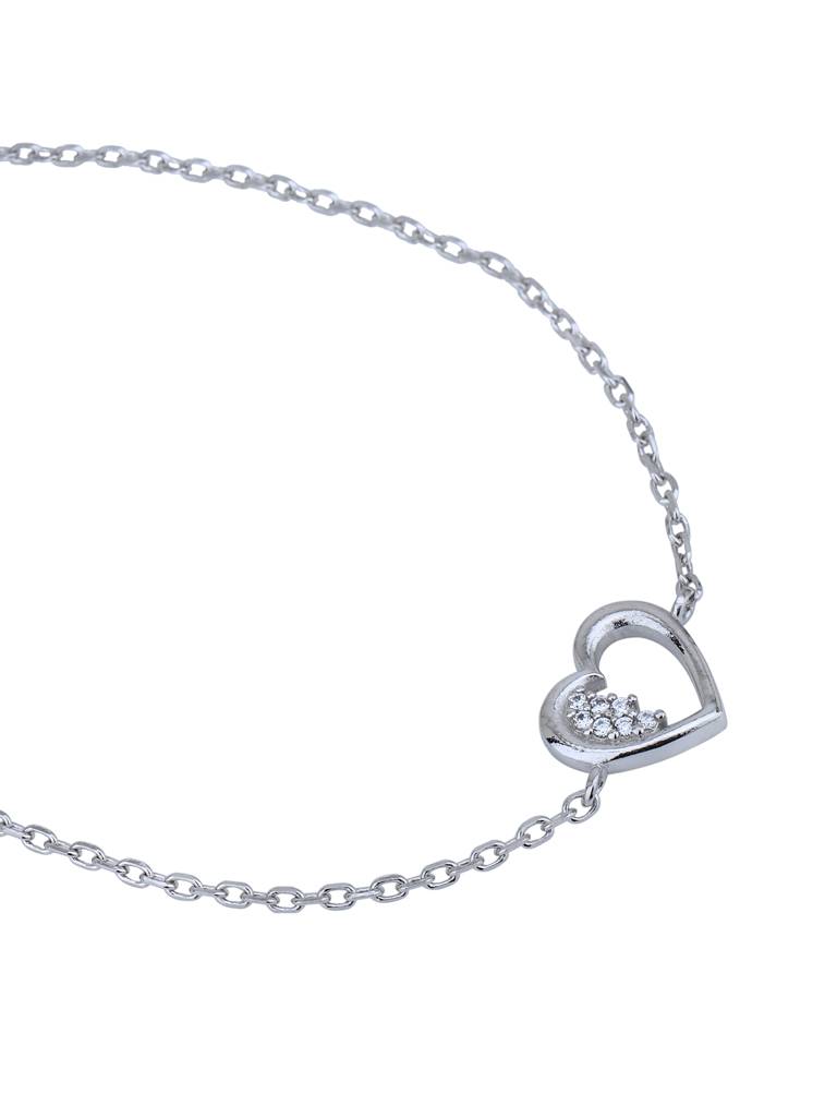 Carlton London Rhodium-Plated Cubic Zirconia Charm Bracelet : FJB4952