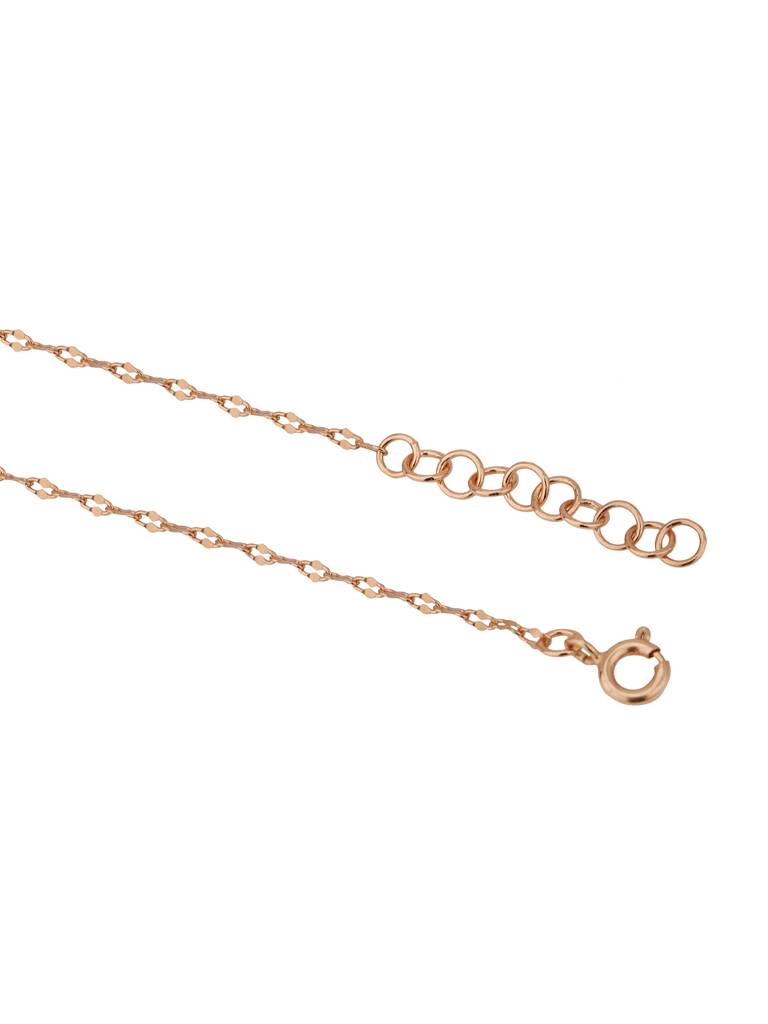 Carlton London 18Kt Rose Gold Plated Lock And Key Charm Bracelet : FJB4953