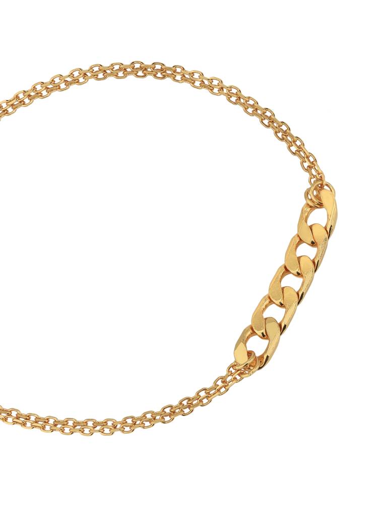 Carlton London 18Kt Gold Plated Double Chain Link Bracelet : FJB4954