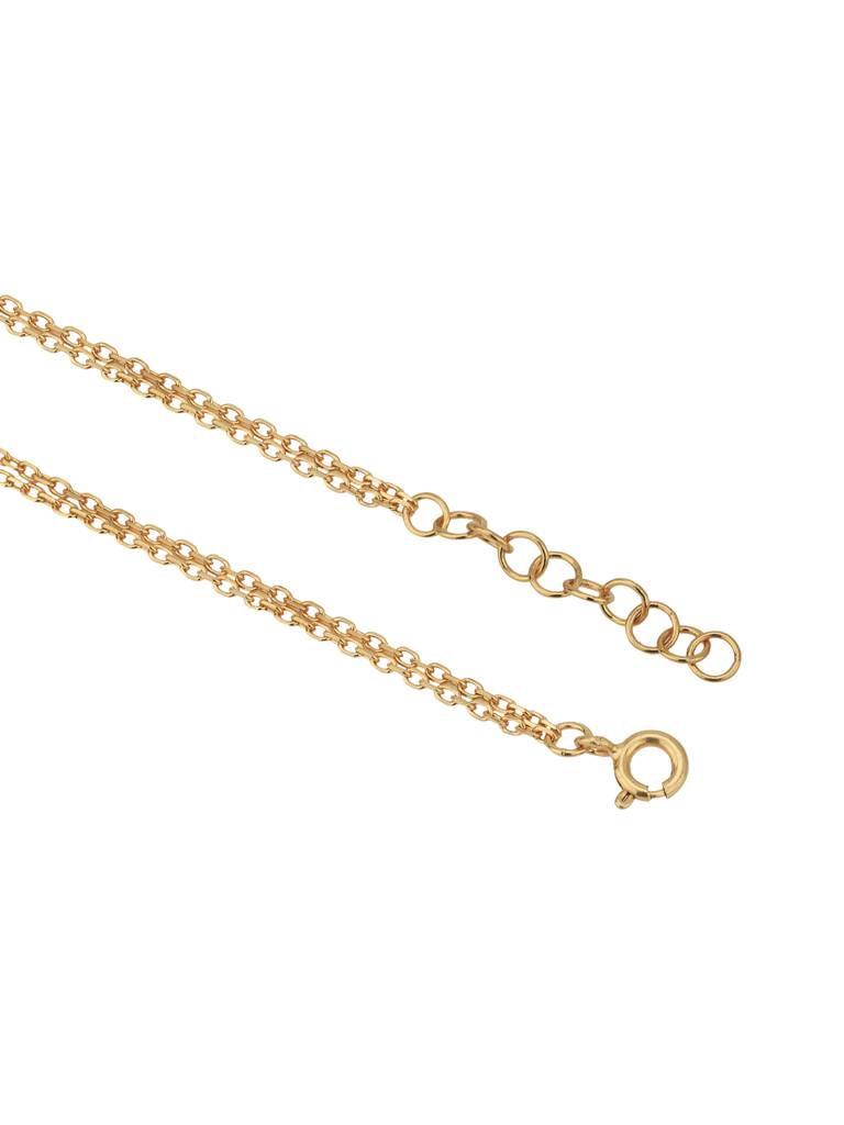 Carlton London 18Kt Gold Plated Double Chain Link Bracelet : FJB4954