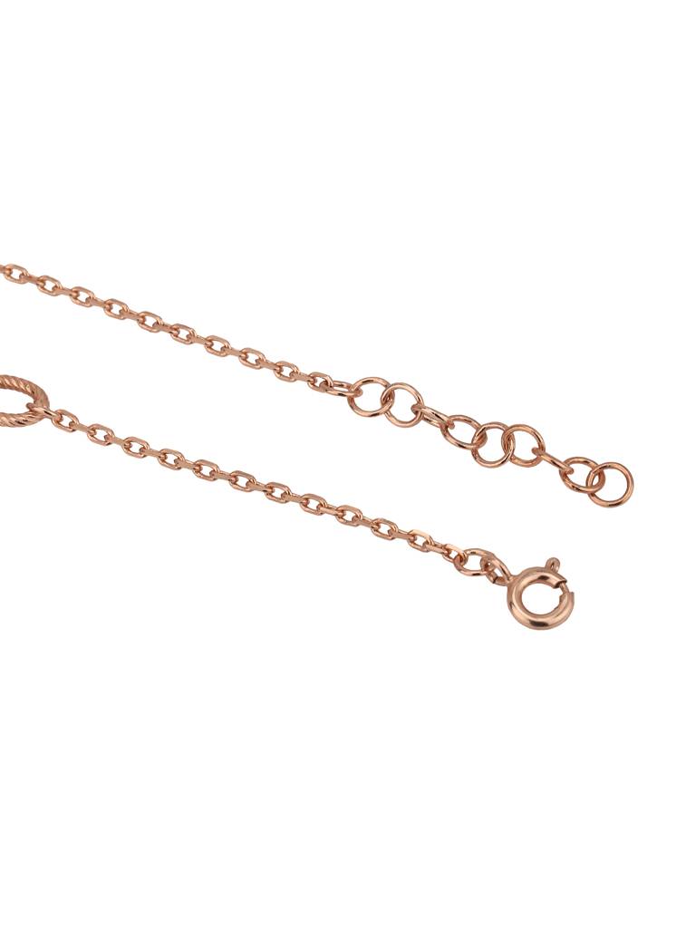 Carlton London 18Kt Rose Gold Plated With Pearl Beaded Charm Bracelet : FJB4956