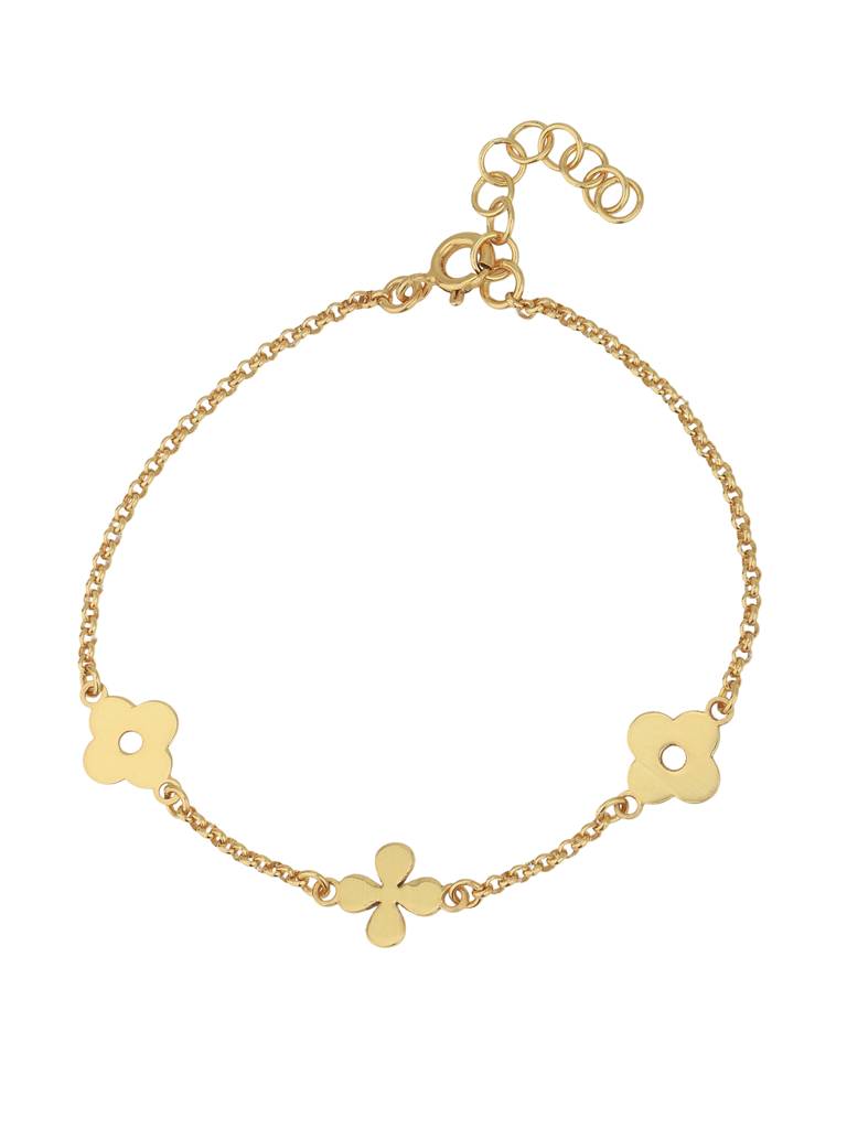 Carlton London 18Kt Gold Plated Floral Charm Bracelet : FJB4957
