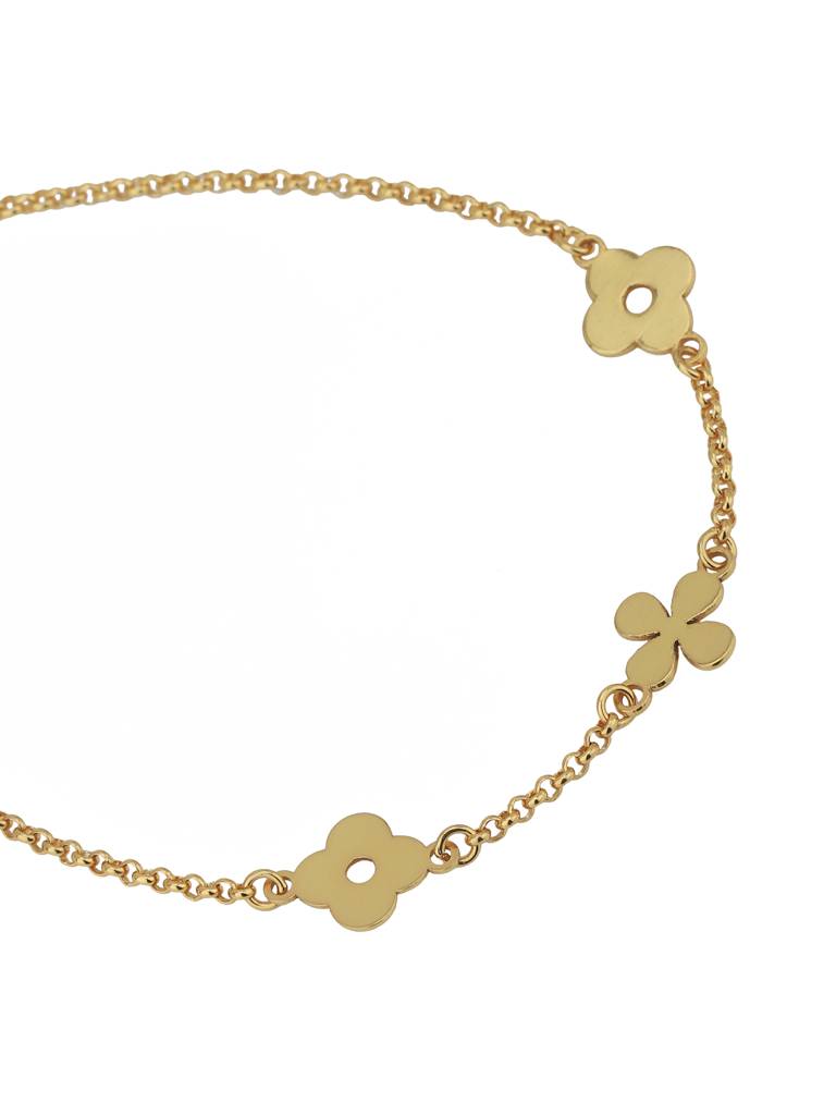 Carlton London 18Kt Gold Plated Floral Charm Bracelet : FJB4957