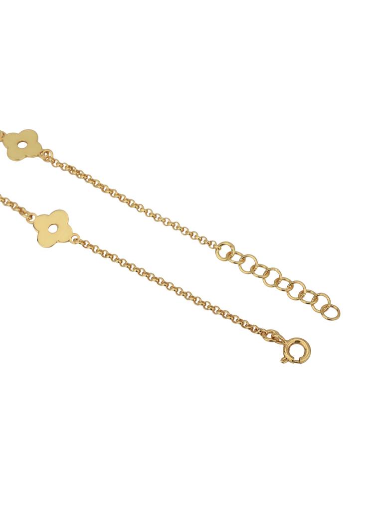 Carlton London 18Kt Gold Plated Floral Charm Bracelet : FJB4957
