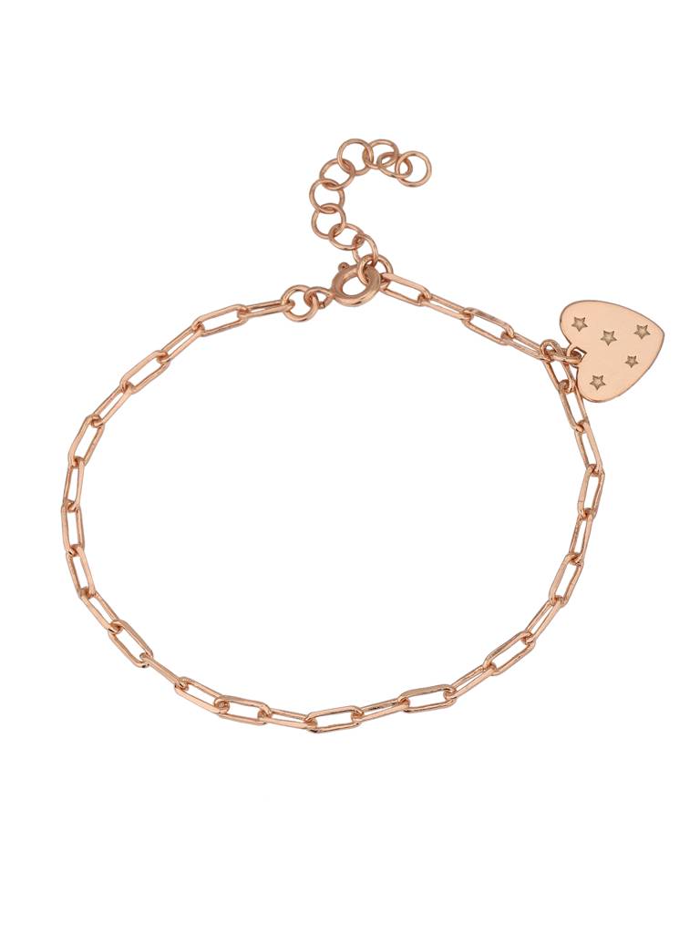 Carlton London 18Kt Rose Gold Plated Heart Charm Bracelet : FJB4958