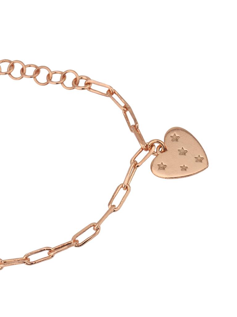 Carlton London 18Kt Rose Gold Plated Heart Charm Bracelet : FJB4958