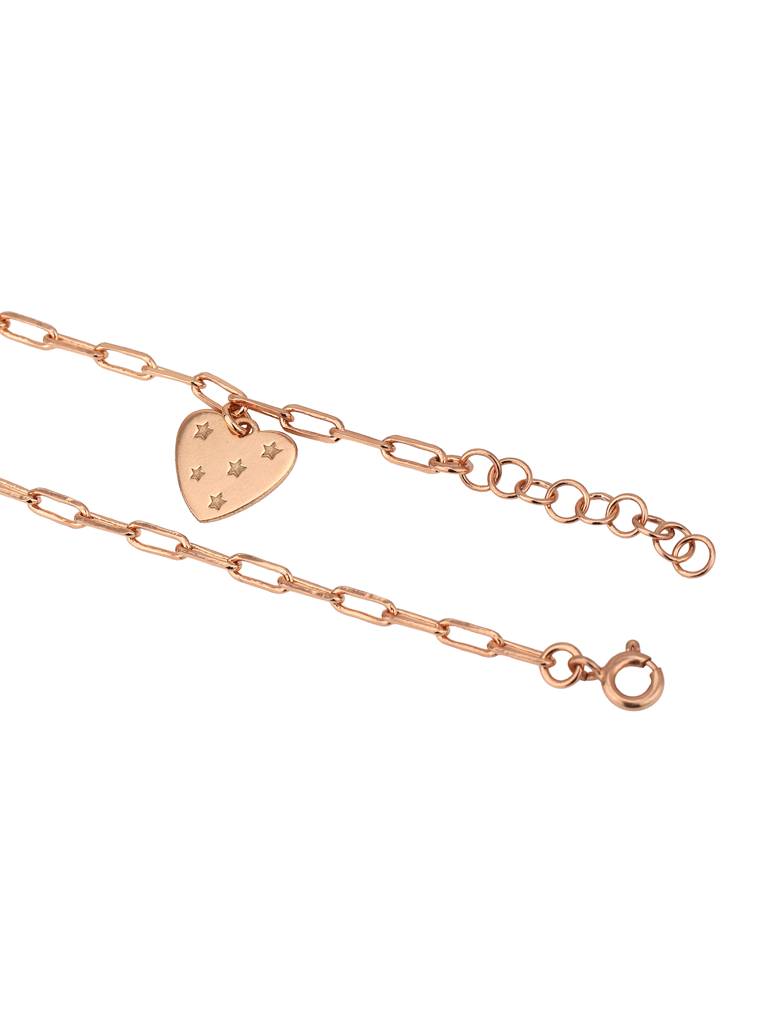 Carlton London 18Kt Rose Gold Plated Heart Charm Bracelet : FJB4958