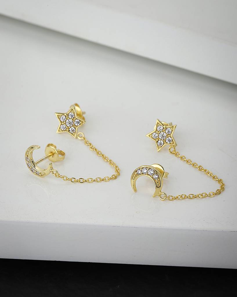 Gold-Plated Star Shaped Studs Earrings : FJE3537