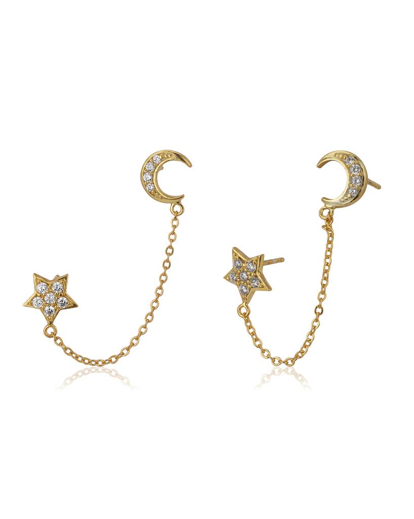 Gold-Plated Star Shaped Studs Earrings : FJE3537