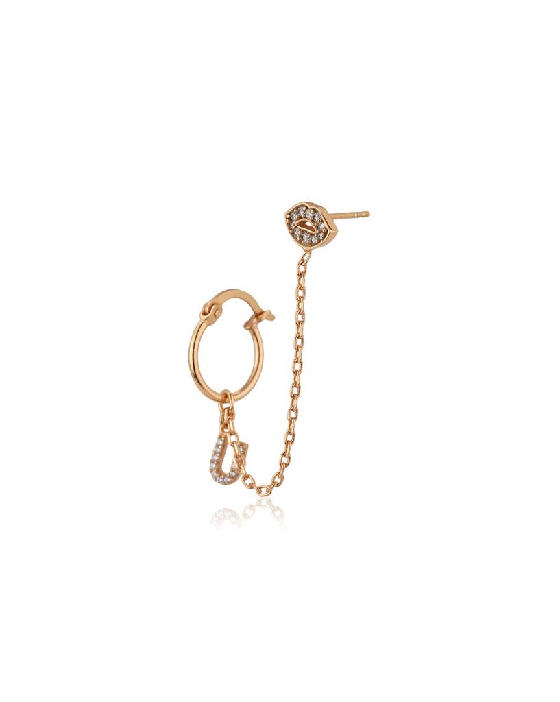 Rose Gold-Plated Contemporary Ear Cuff Earrings : FJE3543