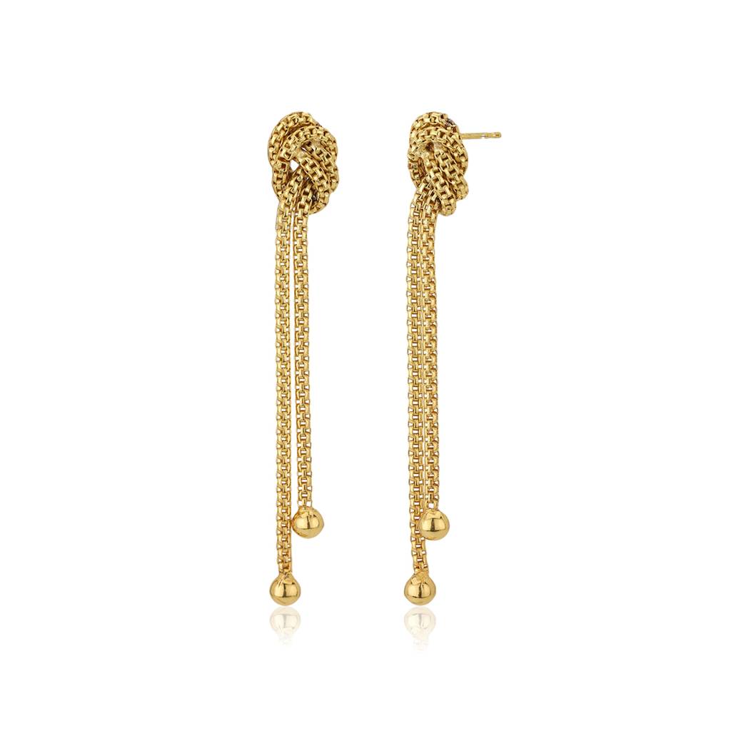 Gold-Toned Contemporary Drop Earrings : FJE3604