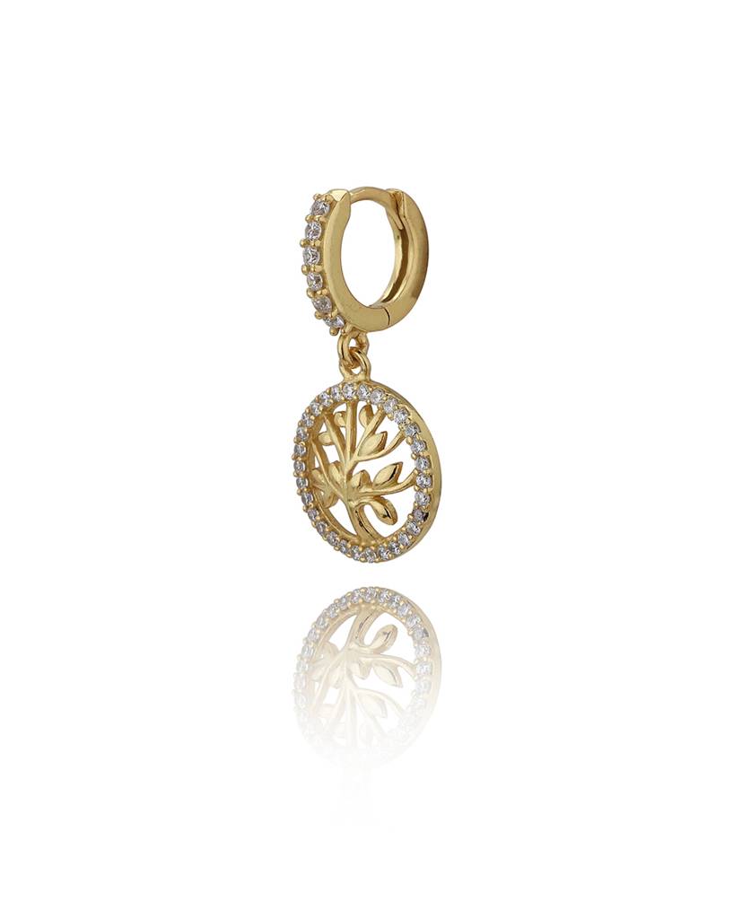 Gold-Plated Circular Drop Earrings : FJE3907
