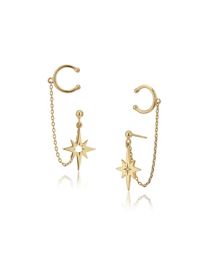 Star Shaped Ear Cuff Earrings : FJE3944