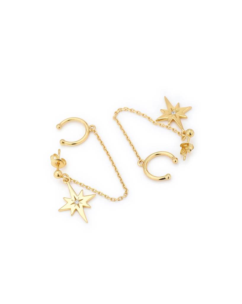 Star Shaped Ear Cuff Earrings : FJE3944