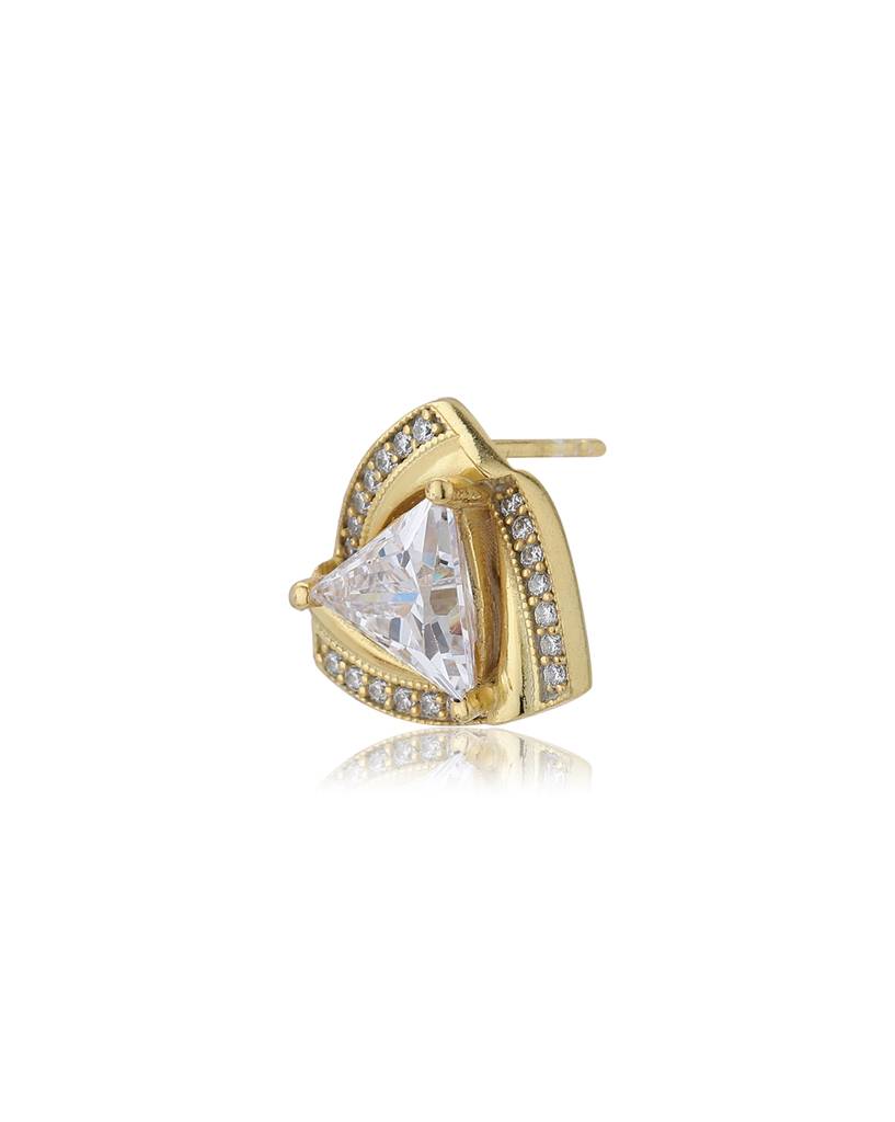 Gold-Toned Triangular Studs Earrings : FJE4065