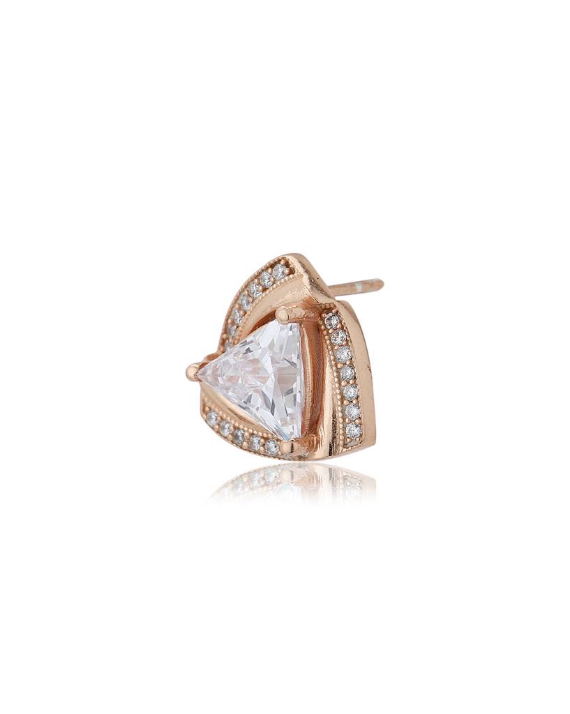 Rose Gold-Plated Triangular Studs : FJE4066