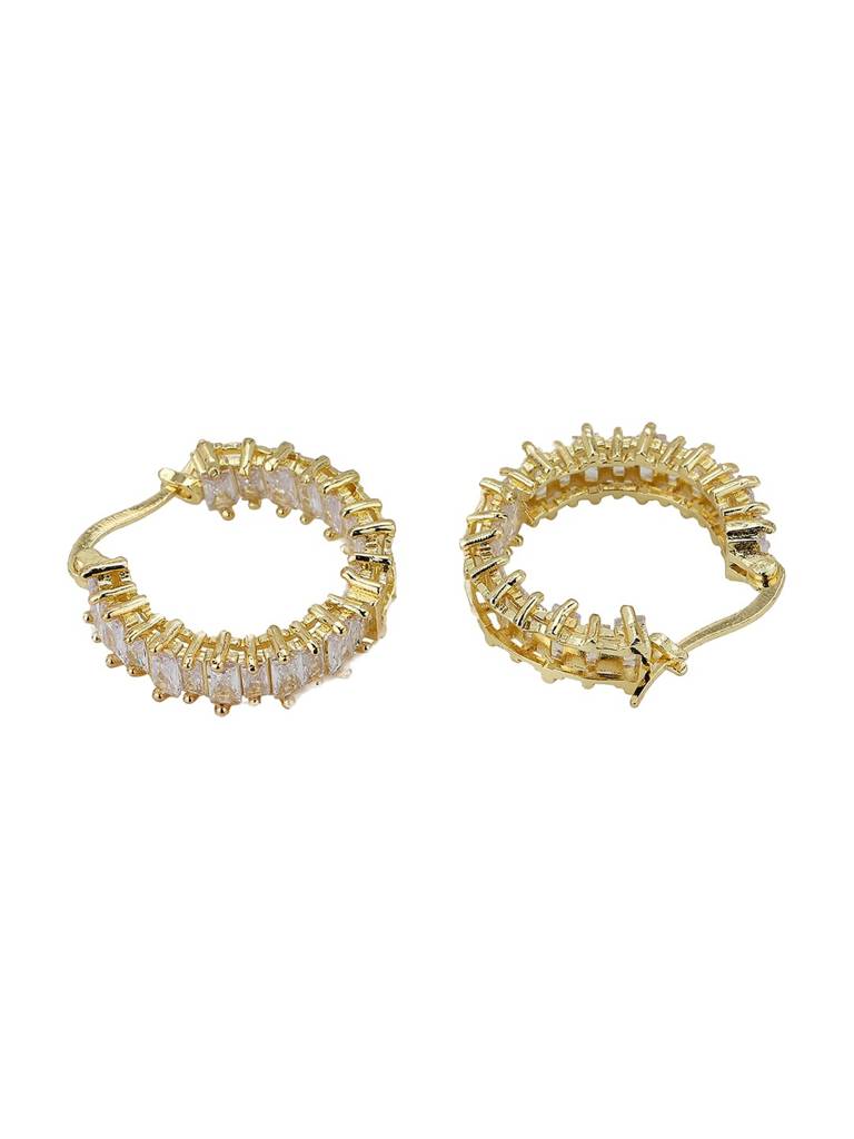 Premium Gold-Plated Circular Premium Hoop Earrings : FJE4117