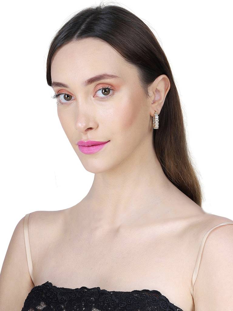 Premium Gold-Plated Circular Premium Hoop Earrings : FJE4117