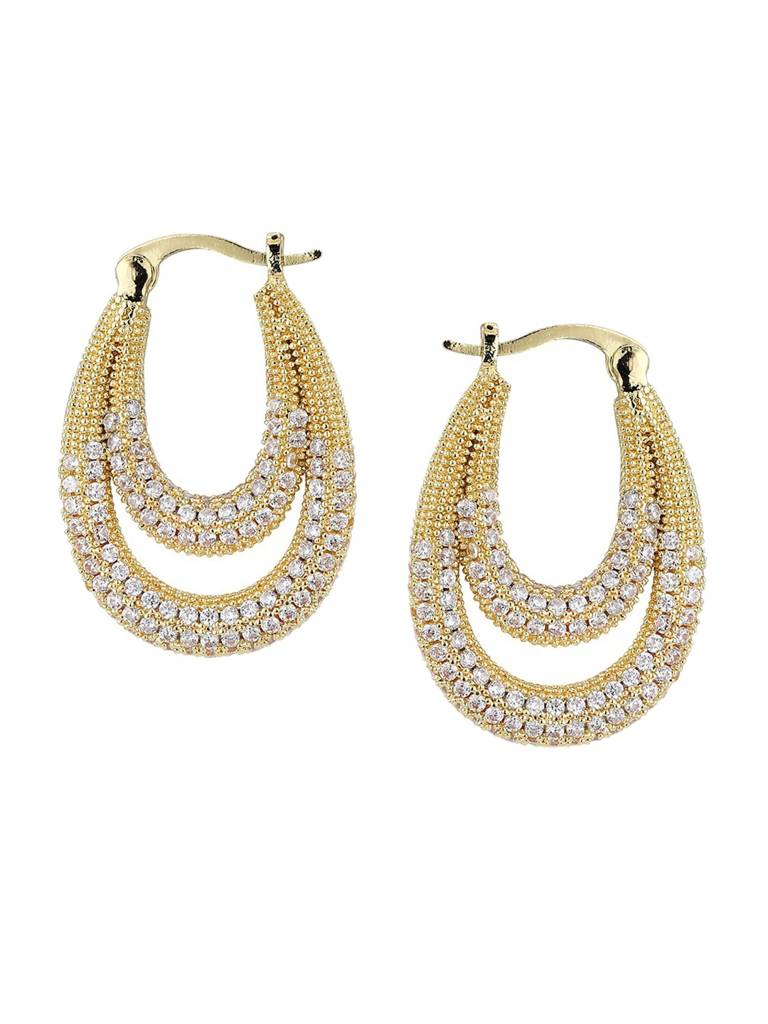 Gold-Plated Oval Premium Hoop Earrings : FJE4120
