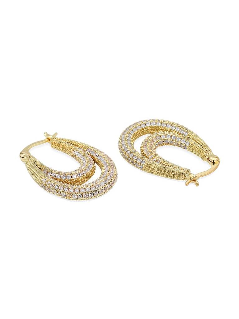 Gold-Plated Oval Premium Hoop Earrings : FJE4120