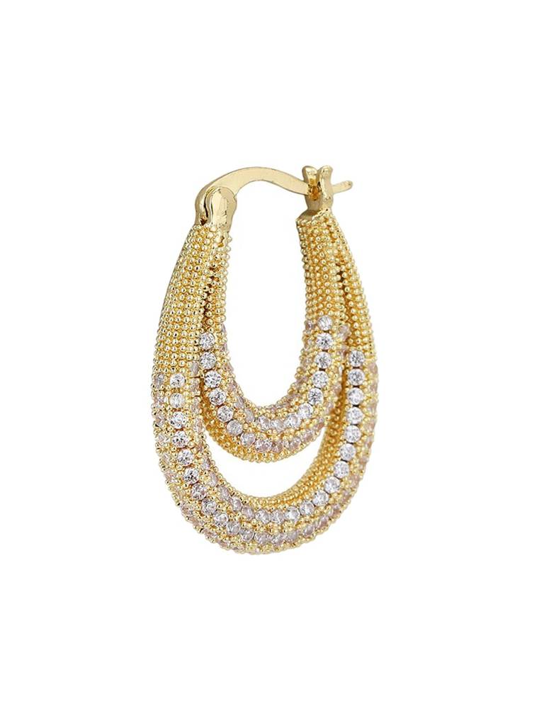 Gold-Plated Oval Premium Hoop Earrings : FJE4120