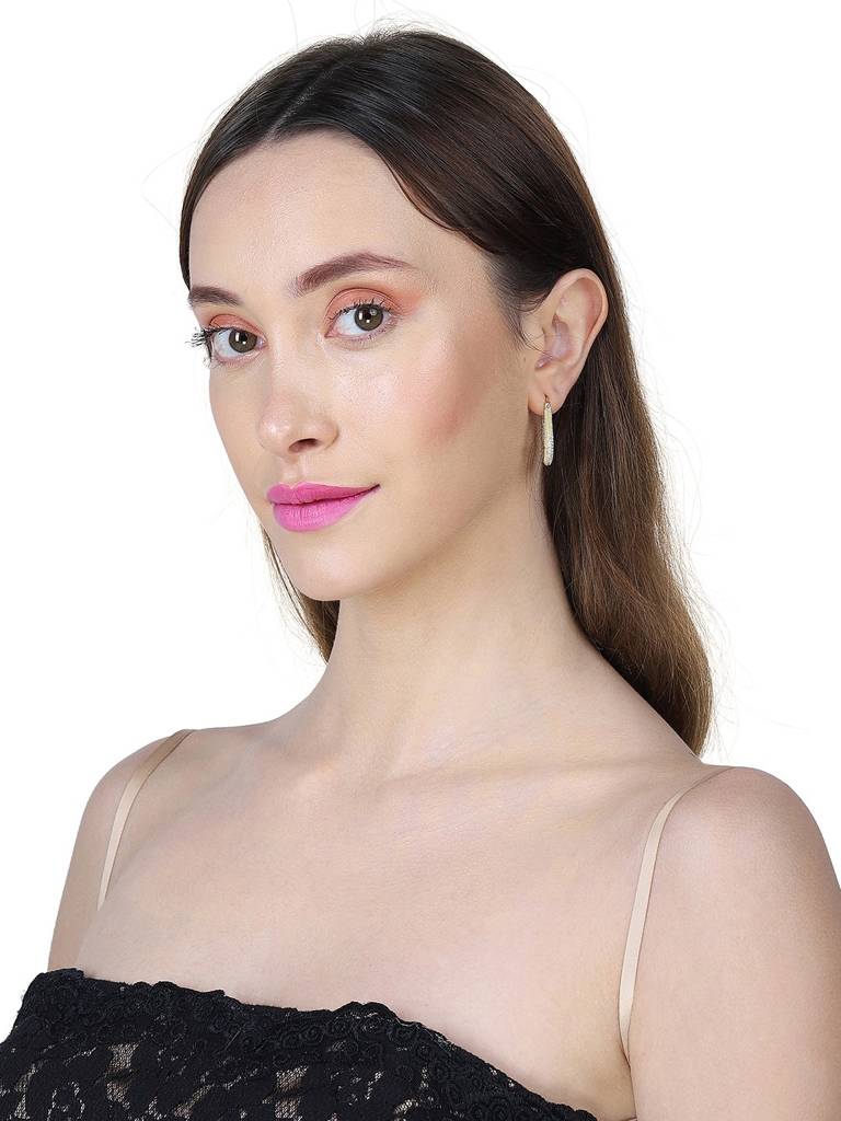 Gold-Plated Oval Premium Hoop Earrings : FJE4120