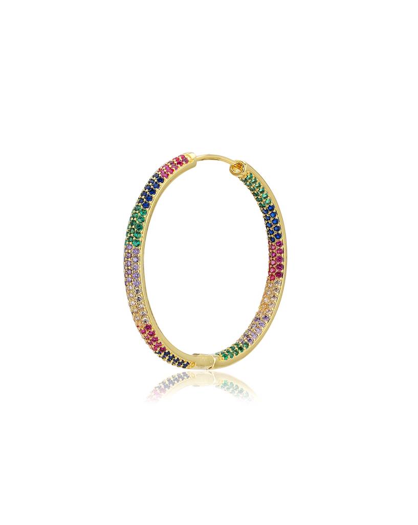 Gold-Plated Circular Premium Hoop Earrings : FJE4141