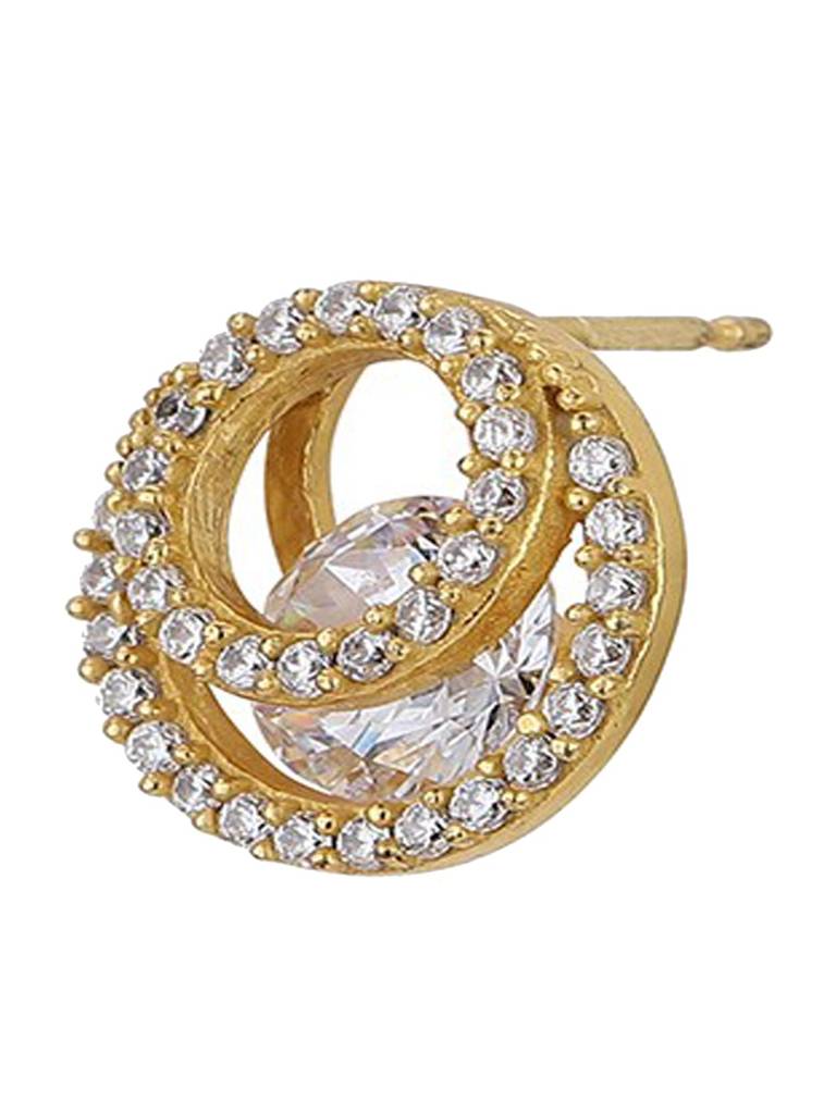 Gold-Plated Circular Studs Earrings : FJE4257