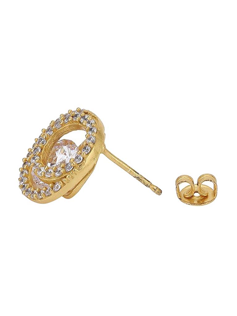 Gold-Plated Circular Studs Earrings : FJE4257
