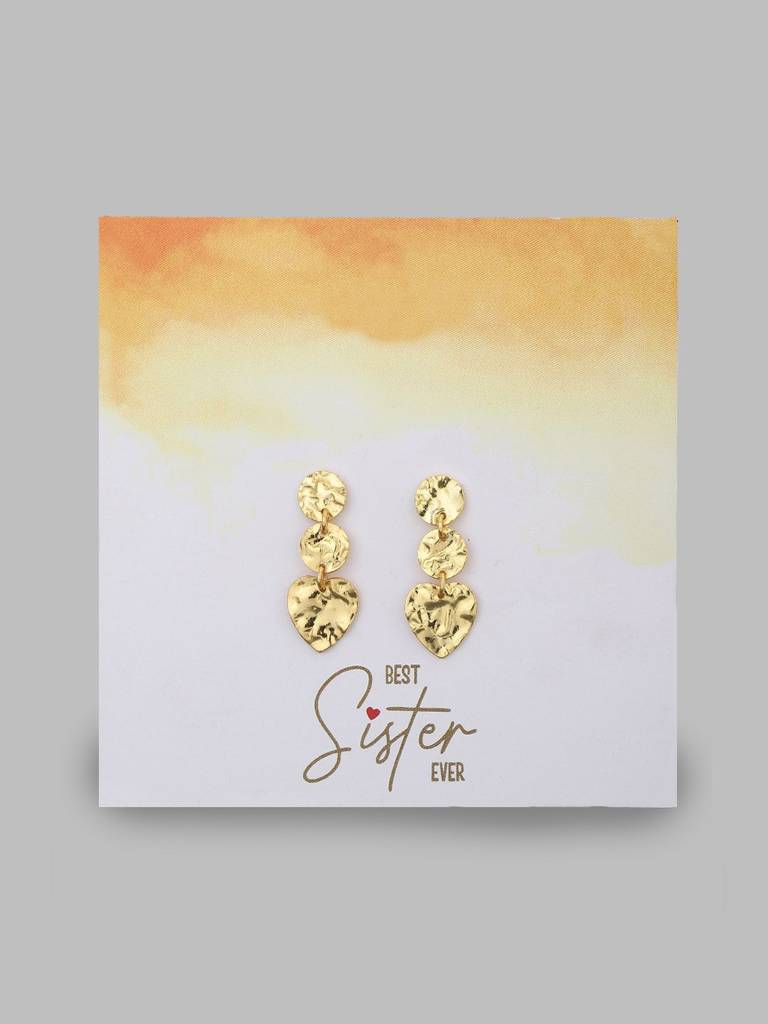 Gold-Plating Heart Shaped Drop Earrings : FJE4260