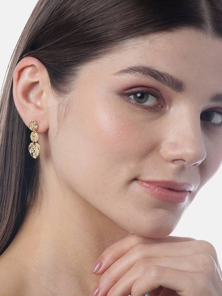 Gold-Plating Heart Shaped Drop Earrings : FJE4260
