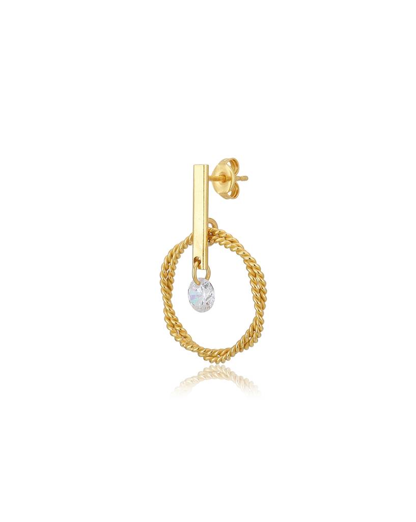Carlton London 18Kt Gold Plated Drop Earrings With Dangling Cz : FJE4314