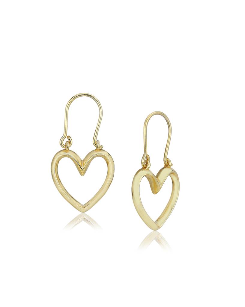 Carlton London 18Kt Gold Plated Drop Earrings With Textured Heart : FJE4319