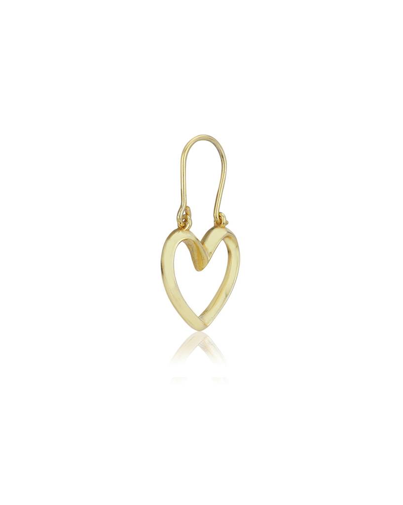 Carlton London 18Kt Gold Plated Drop Earrings With Textured Heart : FJE4319