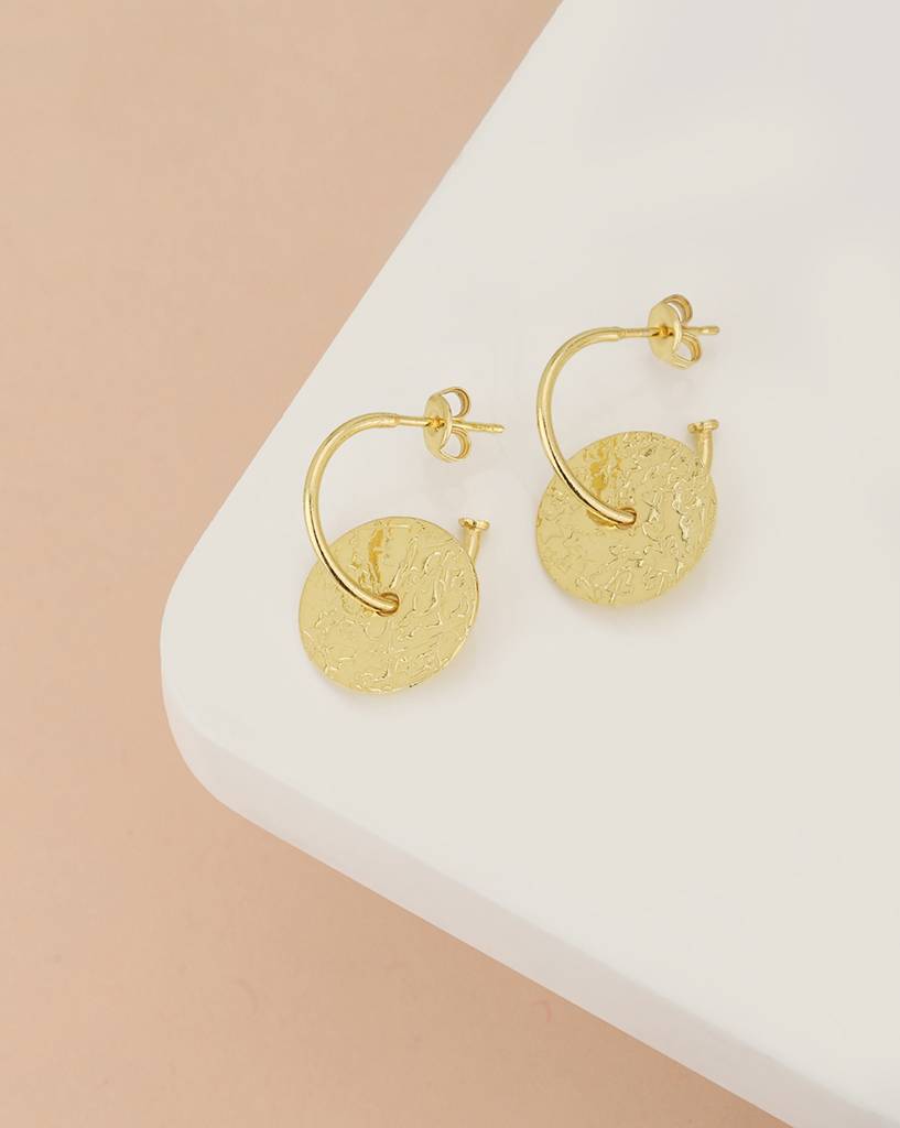 Carlton London 18Kt Gold Plated Contemporary Half Hoop Earring : FJE4320